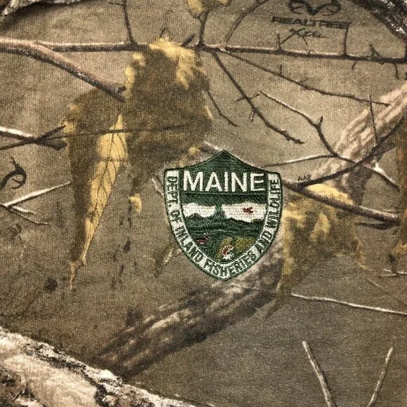 Maine Dept Inland Fisheries & Hunting Russell Realtree Camo Hoodie Size Small - Picture 3 of 8